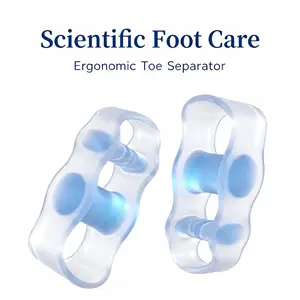 Three-hole toe separator for overlapping toes, silicone big toe separator, anti-chafing, anti-cramping, breathable and soft, comfortable foot protector for wearing shoes