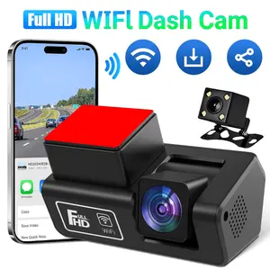 Nuolaiqi Mini Dash Cam Front & Rear WiFi FHD 2K UltraHD Night Vision WDR Loop Recording G-Sensor APP 32G Card Included 24H Parking Mode