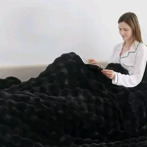 Faux Fur Blanket, Soft and Suitable for Winter, Large Double Blanket, Made with Rabbit fur for extra comfort suitable for everyone