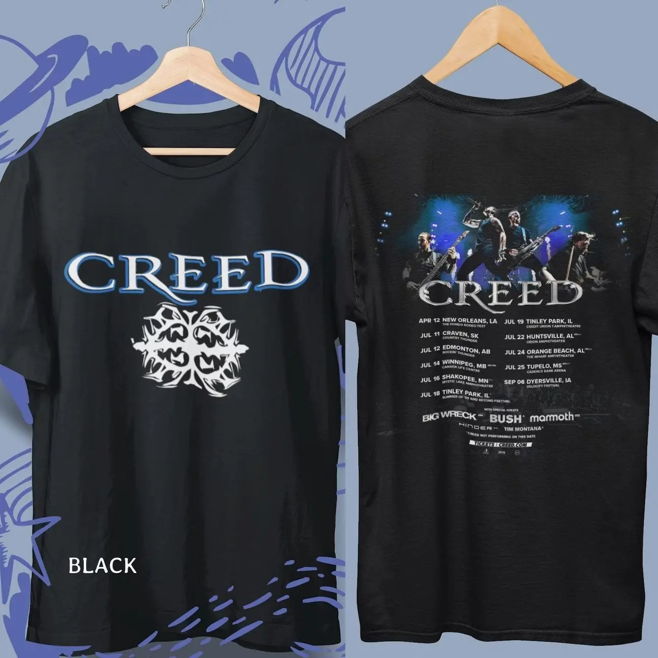 Unisex Creed Summer Tour 2026 T-Shirt, Classic Rock Band Tee, Vintage Concert Shirt, Unisex Graphic Tee 7CF