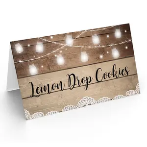 Place Cards for Wedding Receptions, Parties, and Events, Set of 25, Rustic Barn