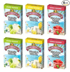 Margaritaville Singles to Go Drink  Variety Pack - 3 Flavors - 2 Boxes Each - Pina Colada, Strawberry Daquiri and Margarita - 12 Packets Each Flavor drinkpackets Mixed Beverage