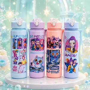2026 1 PC 500ml Cartoon Anime Tumbler – Reusable Hard Plastic Water Bottle with Lid & Straw Eco, Drinkware, Portable, Cup, Mug, Bottled, Washable, Stylish