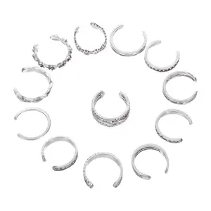12Pcs Fashion Vintage Adjustable Toe Ring Set Women Foot Jewelry Perfect Summer Gift Chic Toe Rings Foot Jewelry