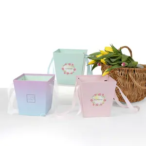 Pack of 3 pcs, Flower/Gift Boxes with Handles, Variable Colors | W933