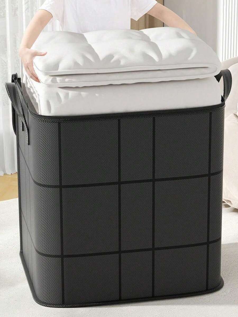 1/4pcs Thick Large Capacity Movable Garment Storage Bag, Wardrobe Storage Bag, Clothes & Quilt Storage Bag, Seasonal Clothing Storage Bag, Blanket & Clothing Moving Thick Woven Bag, Foldable Portable Storage Bag