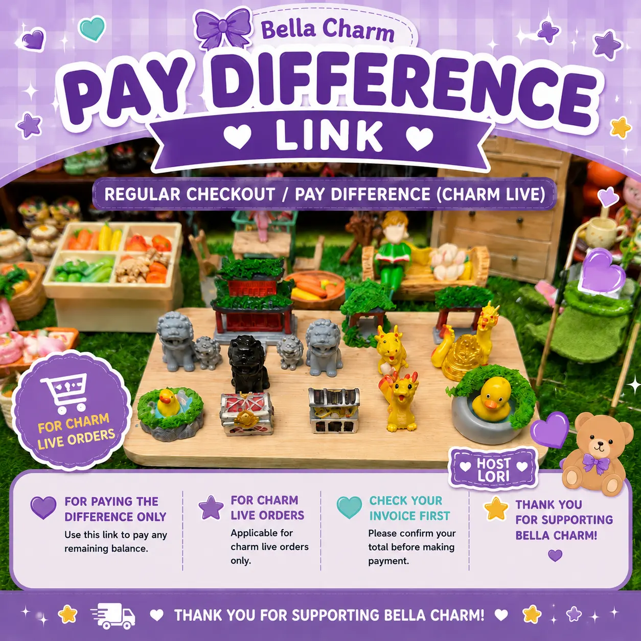 【Lori】Regular Checkout / Pay Difference (Charm Live)
