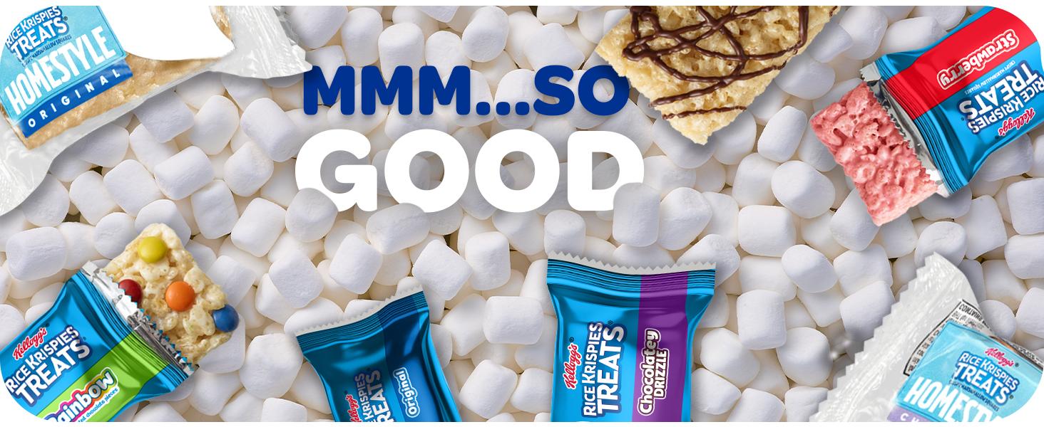 Rice Krispies Treats Crispy Marshmallow Squares, Kids Snacks, Cereal Bars, Variety Pack, 12.1oz Box (16 Bars)
