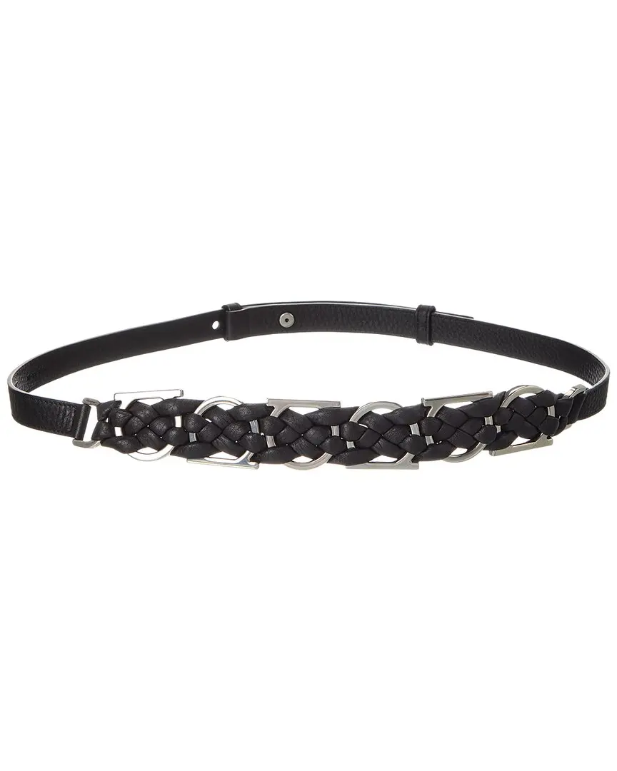 Ferragamo Braided Gancini Leather Belt