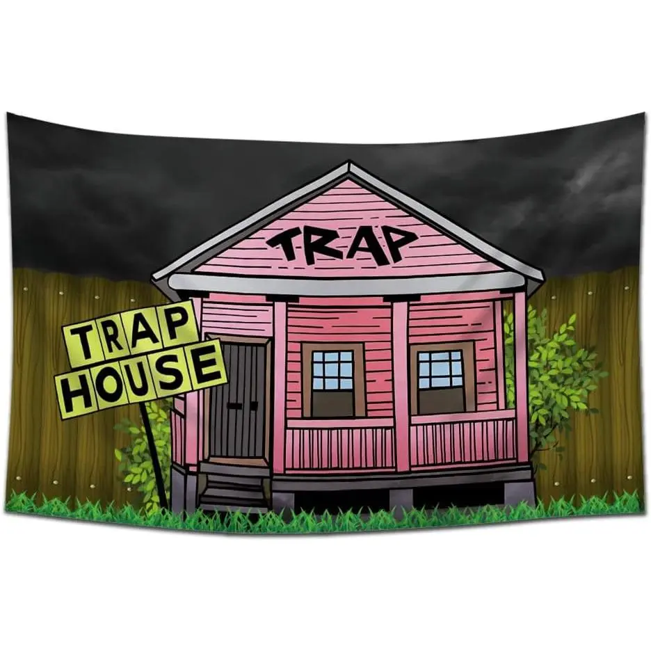 Stranger Things Poster-Style Cotton-Linen Hanging Tapestry, 60x40in Lightweight Wall Decoration, Men's Room Man Cave Dorm Accessory, Hand-Washable Indoor Home Textile