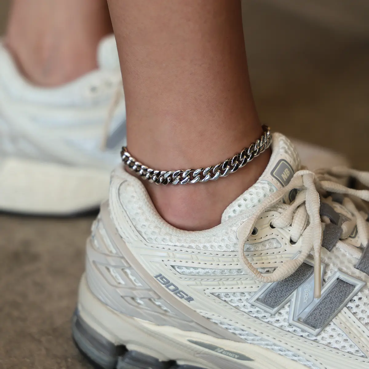 GLD Miami Cuban Anklet in White Gold- 8mm - Perfect Gift