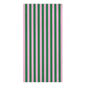 Pink and Green Stripe Yoga Mat/ Pilates Towel