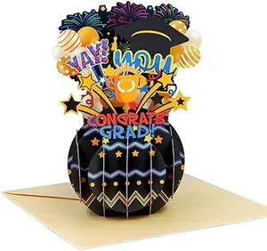 Pop Up Graduation Card 2025 - Yay You Did It Congrats Grad 3D Happy Graduation Gift Card with Envelope, for Preschool Kindergarten Middle School High School College PHD University Master