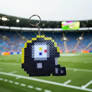 Black and Gold Football Helmet Keychain