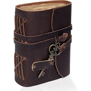 cuero Leather Journal for Women Men, Deckle Edge Paper Leather Notebook of 180 GSM, Book of Shadows Journal Blank, Leather Bound Journal diary (Dark Brown)