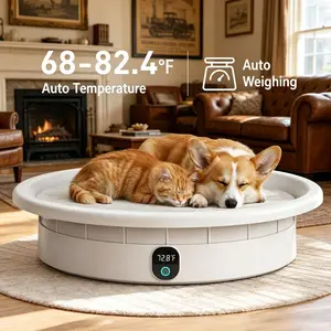 Smart Cat and Small Dog Cushion Bed Warmer Cooling thick Mat Automatic 68-82.4℉ Temperature Weighing ,Anti-Slip & Water-Resistant Bottom Heated Pet Kittens Puppy Essentials, Winter Warm Summer Cooling, Waterproof Washable Luxury Indoor Pad Summervibes