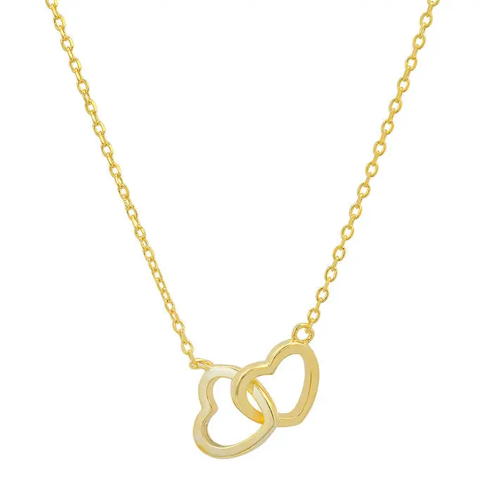 Sterling Silver Interlocking Hearts Necklace