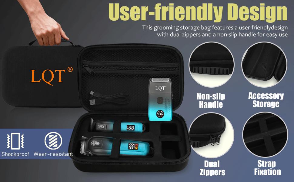 LQT Men's Cordless Hair Clipper & Beard Trimmer Kit, Rechargeable with LED, Complete Barber Tools for Home & Salon Grooming