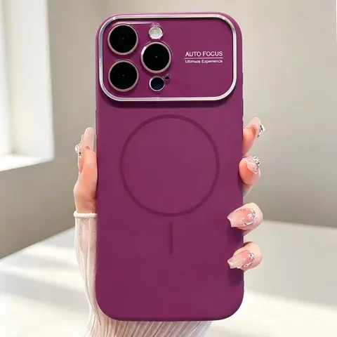 Aesthetic Liquid Silicone Magnetic iPhone Case | Soft Anti-Scratch Microfiber Lining | Camera Lens Protection | Compatible with MagSafe for iPhone 17/16/15/14/13 Pro Max Cover HL