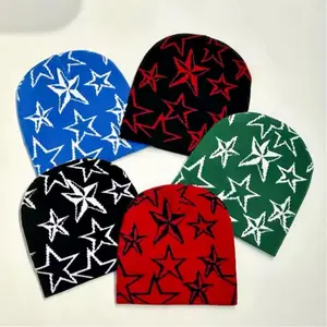 Unisex Star Pentagram Beanies for Men and Women - Soft and Cozy Fabric, Vibrant Colors, Ideal for Chilly Days beanie hat daily use