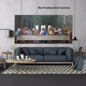 One poster of Leonardo Da Vinci's Last Supper and printed canvas on the wall, famous painting, decorative art, high-definition canvas printed poster, home, living room, room decorative painting, frameless, Unframed Art Print