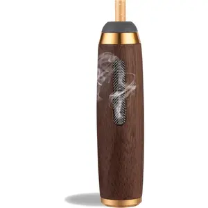 Portable Cigarette Ashtray, Handheld Walnut Cigarette Holder, Cigarette Ash Catcher For Travel, Home, Office, Car (Gold)