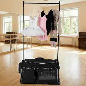 Competition Rolling Duffle Bag with Garment Rack & Wheels Carry On Garment Duffel Weekender Bag for Dance Shows Travel Recital