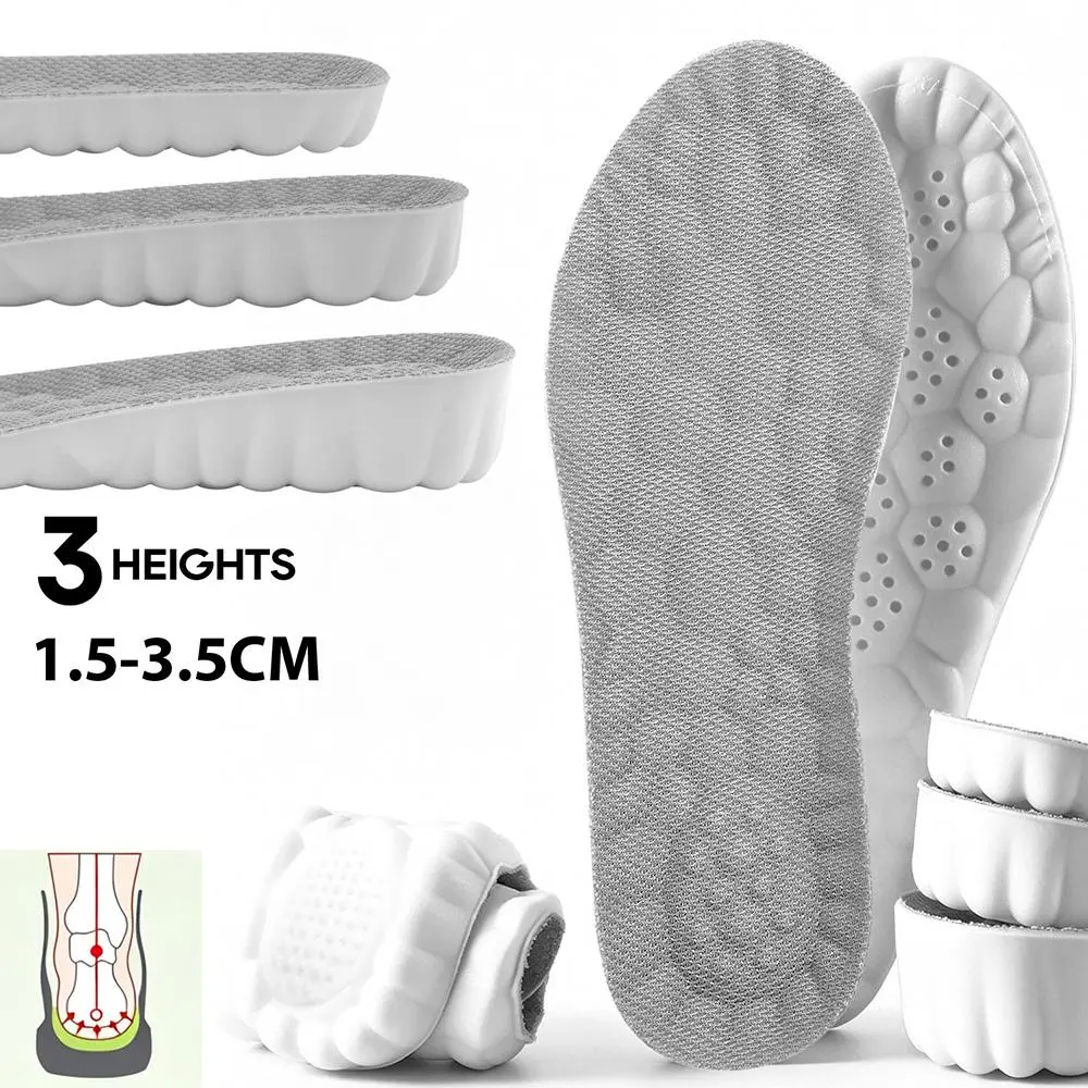 2pairs Comfort Height Increasing Insoles for Men Women– 4D Cloud Insoles, Shock Super Soft Comfort Elevator Inserts with Memory Foam Heel Lift ( 1.5CM/2.5CM/3.5CM)