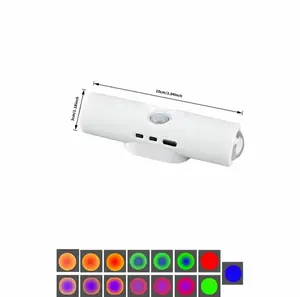 Rechargeable 7-Color LED Motion Sensor Night Light - Wireless Magnetic Cordless Wall Lamp for Stairs, Bedroom, Holiday Decor