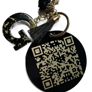 Q R code Keychain with Accessory