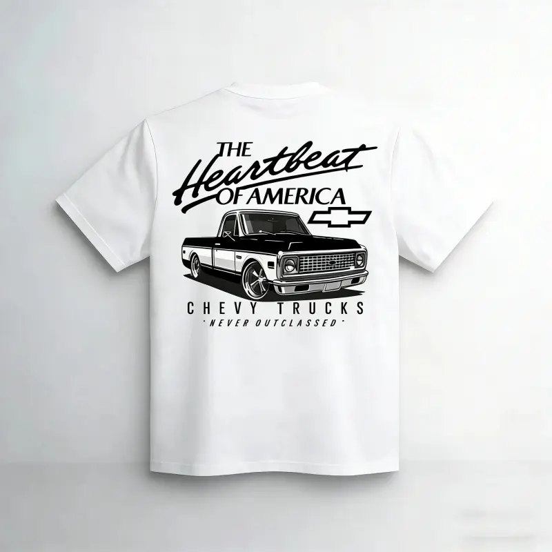 🚚Vintage Chevy Truck Graphic Tee👕 [Graphic Tee] Men’s Chevrolet Trucks Graphic T-Shirt – Double-Sided Print Vintage  Tee, Casual Festival & Streetwear T-Shirt, Classic Chevy Truck Shirt, Comfortable Cotton Graphic Tee , Casual Daily Wear