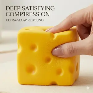 Squish It! Jumbo Realistic Cheese Squishy - 30 Second Slow Rising Giant Toy | Perfect Stress Relief & Sensory Play