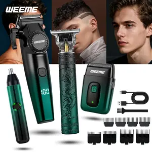 Men's Electric Hair Trimmer Set, USB Charging Beard Trimmer, T-Shape Blade Clipper, Razor, Nose Hair Trimmer, Holiday Gift for Father Husband Boyfriend, Cordless Trimmers, Battery Powered Trimmer, Cordless Hair Cutting