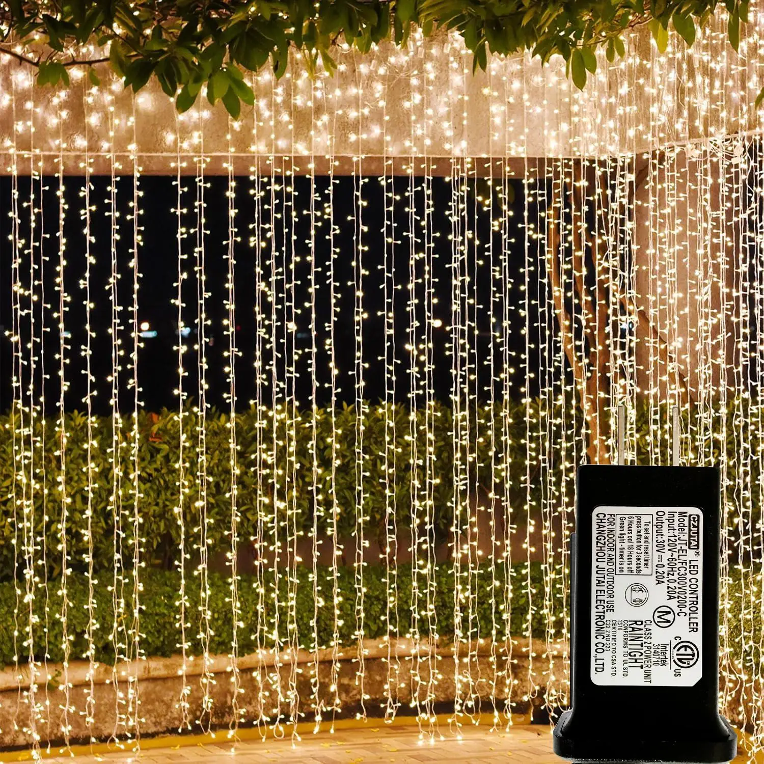 Solhice LED Curtain Light, 1 Box 600LED Plug in Hanging String Light, Twinkle Light Backdrop for Outside Backyard Wedding Bedroom Decor, LED Lights