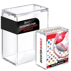 Collectidex Acrylic Magnetic Case Protector for PKMN Booster Bundle Magnetic Lid Clear Display Box