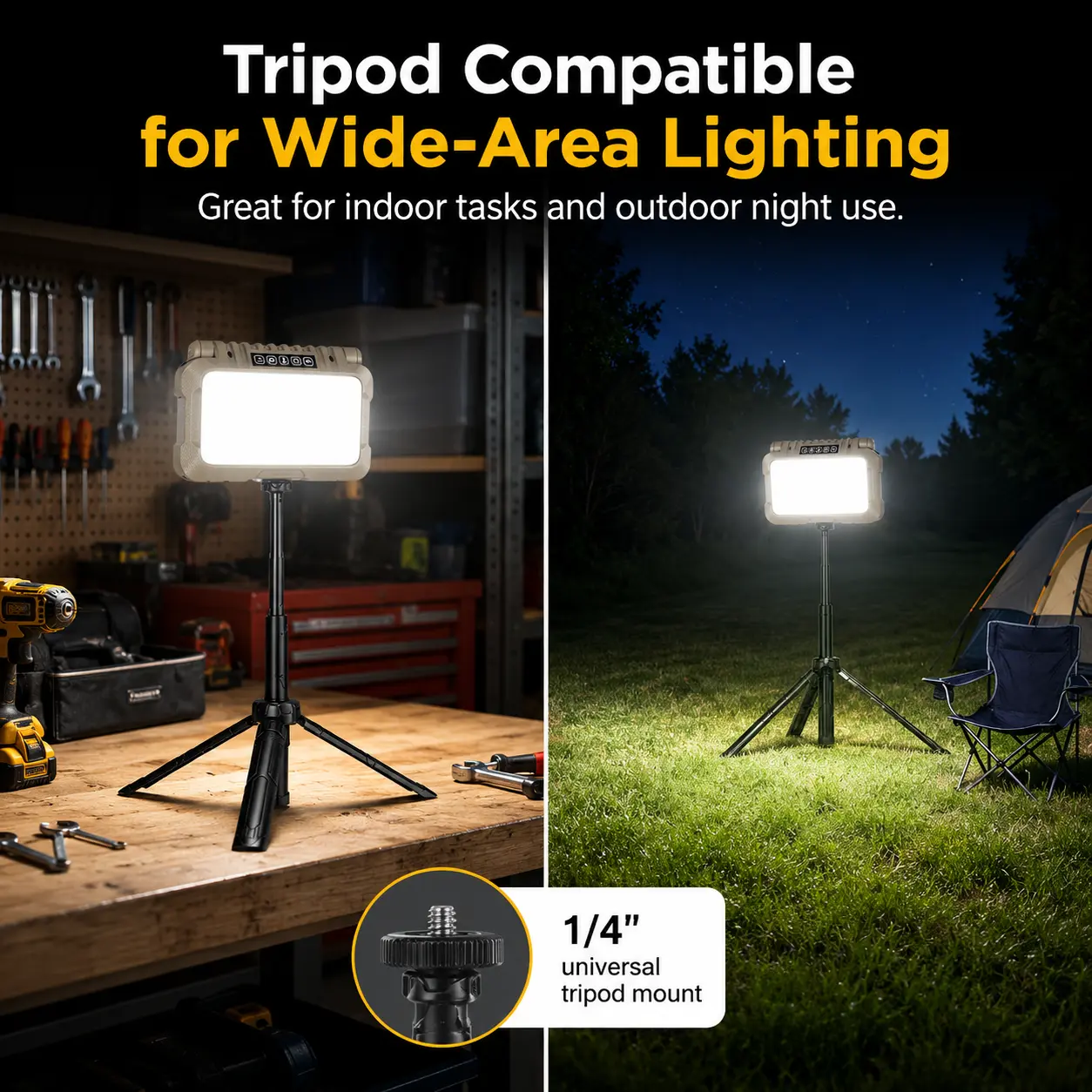 Multi-Function Camping Lantern, Outdoor Foldable Emergency Light, Super Bright Rechargeable, Portable Stall Light, Adjustable Lights, Hanging Stand Included, Camping Tent Light