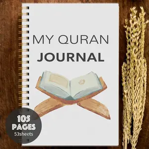 Minimalist Illustration Quran Journal, Islamic Study Notebook, Daily Reflection Record Book, Simple Design, Multi-Scene Use