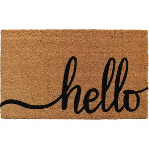 MAINSTAYS HELLO COIR DOORMAT 18x30 INDOOR & OUTDOOR ENTRY MAT