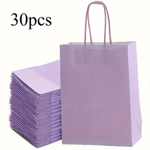 30pcs Handheld Gift Bag Light Purple Wedding Gift Guest Return Gift Packaging Bag, Reusable Halloween Candy Packaging Christmas Gift Packaging Gift Bag Birthday Party Gift Decoration