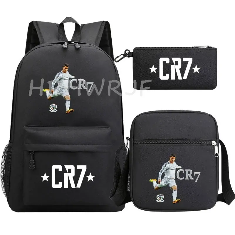 Sports CR7 Printed Backpack set for Teens Capacity Casual School Bags suitable for both boys&girls Lightweight Travel Mochilas