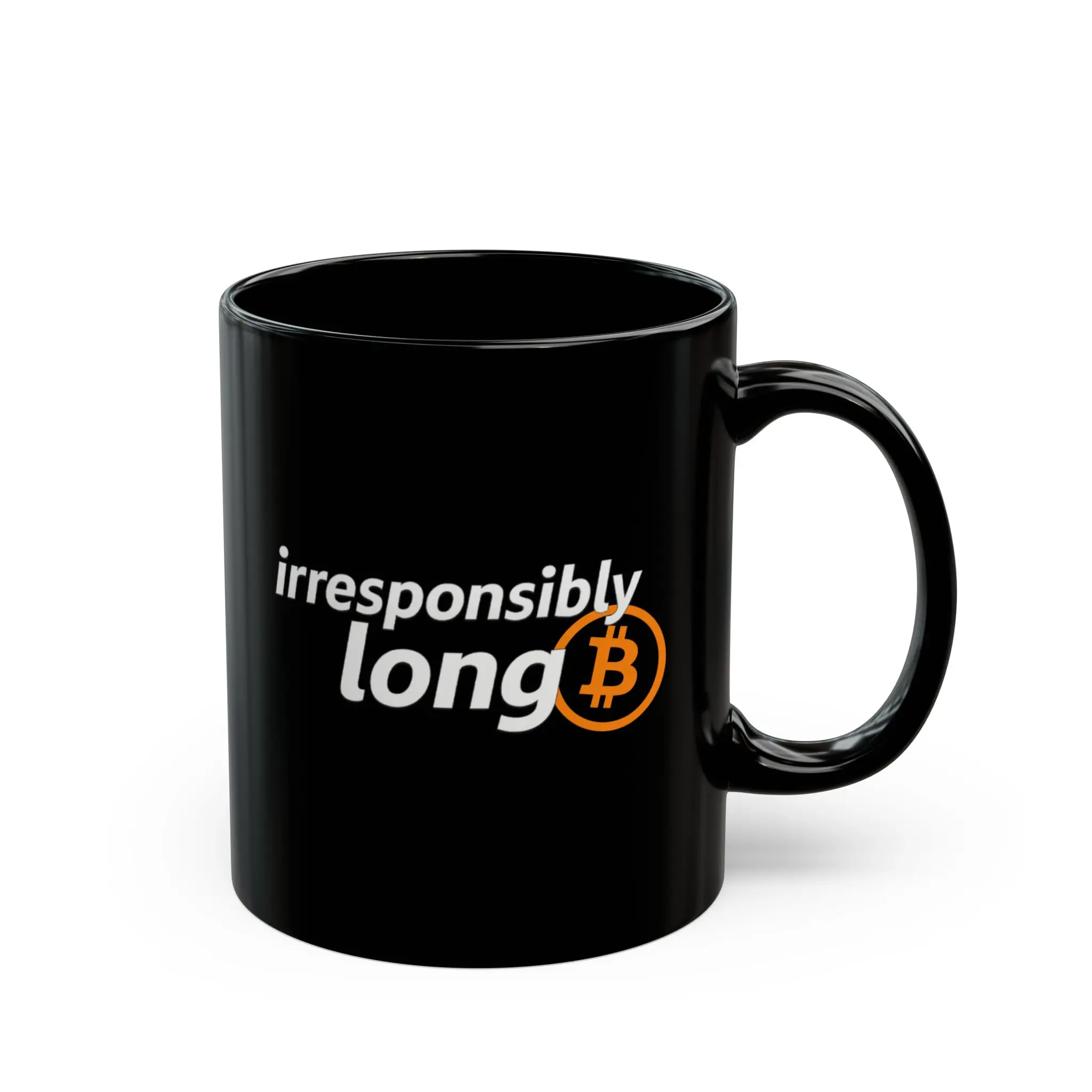 Irresponsibly Long Bitcoin Coffee Mug – 11oz Black Ceramic Maximalist HODL Cup | Satoshi Supply Co.™ | Bitcoin Theme Black Mug - Perfect for Crypto Lovers and Coffee Drinkers| Gift for Birthdays| Tech Enthusiasts | Coffee Lovers