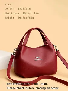Ladies' One-Shoulder Handbag, Fashionable Casual Retro Style, Solid Color Exquisite Hardware Decoration, Versatile Gift Idea