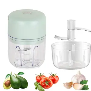 Electric Garlic Mincer, Mini Portable USB Rechargeable Vegetable Blender, Wireless Cooking Machine for Ginger, Chili, Fruits & Meat
