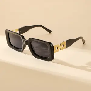 Fashion Diamond Chain Women's Sunglasses Rectangular Small Frame Sunglasses Catwalk Street Style Sunglasses
