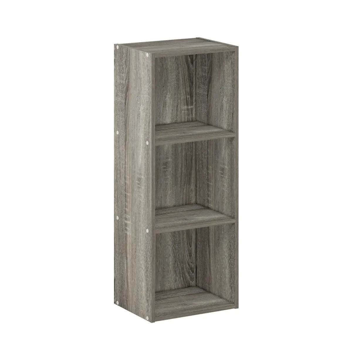 212 MAIN 3-Tier Carb Wood Open Bookshelf - French Oak Finish, Closed Back, No-Tool Easy Set Up, Simple Indoor Furniture for Living Room
