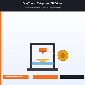 EasyThreed 3D Printer Entry Level Compatible with PLA TPU 1.75mm Filament include Power Adaptor.
