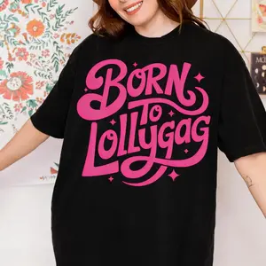 Vintage Inspired Born To Lollygag T Shirt Y2K Style Graphic Tee