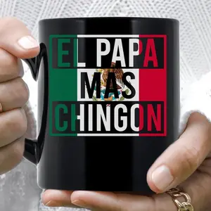 [Sale Up To 50%] El Papa Mas Chingon Coffee Mug, Regalos Para El DÃ­a Del Padre For Mexican Spanish Dad Mugs, Happy Fathers Day Tea Cup Drinkware Tumbler Drink Ceramic, Ceramic Mug, 11oz & 15oz