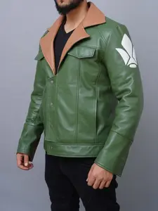 Fanzilla Jackets- [Made to Order] Handmade Tekkaden Orga Itsuka's Inspired Green Leather Jacket rory