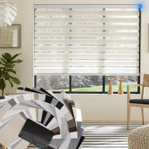 Motorized  Blinds with Remote  Blind Work with Homekit Alexa SmartThings Electric Day and Night Shade Cordless Automatic Solar  Window Shade Customize  Fabric Swatch